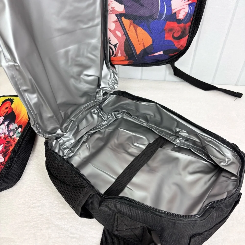 Anime Naruto Shippuden —3‎ in 1-Backpack, Lunch Box Pencil Case—New